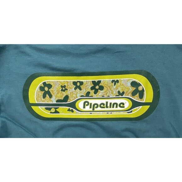 Pipeline Men Shirt Size Large Green USA Made Surf Vintage Long Sleeve - Picture 3 of 8
